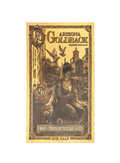 Goldback Arizona gold coin packaging with vintage design elements.