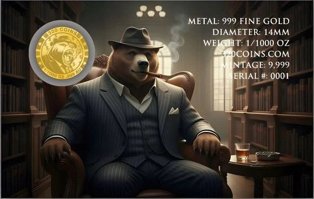 2026 Gangster Bear 1/1000 oz .999 Gold Coin