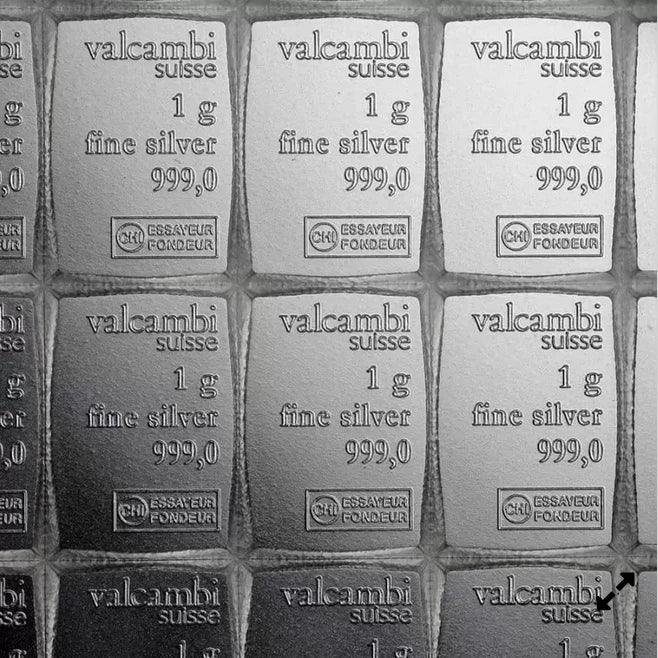 1 Gram Valcambi Suisse .999 Fine Silver Bar