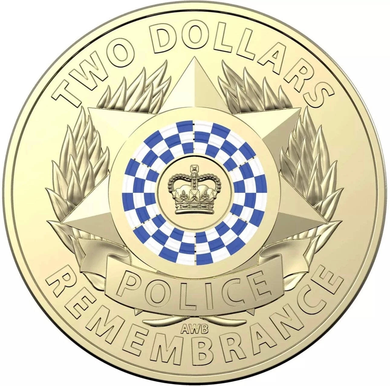 2019 Police Remembrance Two Dollar $2 Coloured Coin - UNC from RAM Bag